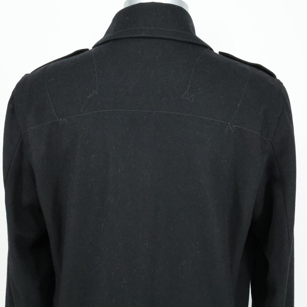 Calvin Klein Jeans Coat Jacket Mens XL Black Wool Blend Double Breasted Full Zip - Picture 10 of 16